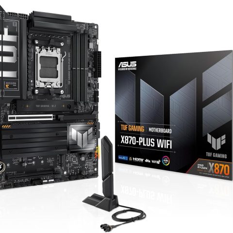 ASUS TUF Gaming X870-PLUS WiFi AMD AM5 X870 ATX Motherboard, 16+2+1, 80A SPS Power Stages, DDR5, PCIe 5.0 Ready, Four M.2 Slots, Wi-Fi 7, 2.5Gb LAN, HDMI, USB4® 40Gbps, SATA 6 Gbps, USB 20Gbps Type-C - Zapcart Technology Qatar