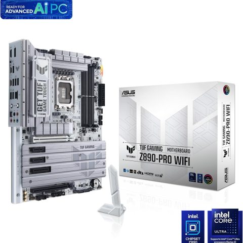 ASUS TUF Gaming Z890-PRO WiFi LGA 1851 ATX Motherboard, Intel® Core™ Ultra Series 2 Ready, Advanced AI PC-Ready, 16+1+2+1 Stages, DDR5, PCIe® 5.0, Thunderbolt 4 Type-C, 4X M.2, Wi-Fi 7, 2.5Gb - Zapcart Technology Qatar