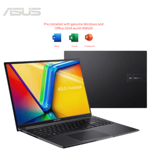 Asus Vivobook 16 (M1605Y-AMB810WMS/M1605Y-AMB811WMS) 16'' WUXGA Laptop ( Ryzen 5 7430U, 16GB, 512GB SSD, W11, HS+M365 ) - Zapcart Technology Qatar