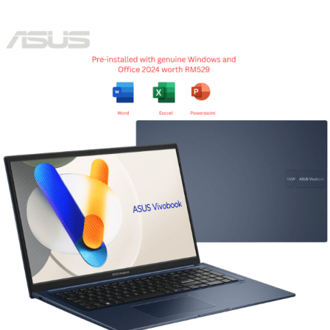 Asus Vivobook 17 [A1704V-AAU112WS/A1704V-AAU113WS] 17.3" FHD IPS (C7 150U, 16GB D5, 1TB SSD, Microsoft Office 2024 + M365 Basic, W11) - Zapcart Technology Qatar