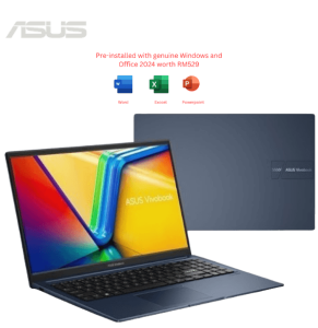 Asus Vivobook A1504V-ABQ168WS 15.6-inch FHD Quiet Blue (Core 5-120U, DDR5 8GB, 512GB SSD, H&S, W11) - Zapcart Technology Qatar