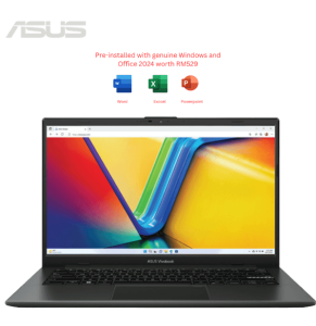 Asus VivoBook Go 14 E1404G-AEB583WS 14'' FHD Laptop Mixed Black (i3-N305, 8GB, 512GB SSD, Intel, W11, HS+M365) - Zapcart Technology Qatar