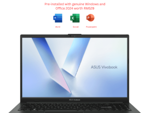 ASUS Vivobook Go 15 [E1504F-ABQ030WS/E1504F-ABQ031WS/E1504F-ABQ032WS] 15.6” FHD (R3-30, 8GB D5, 512GB SSD, ATI, H&S, W11) - Zapcart Technology Qatar