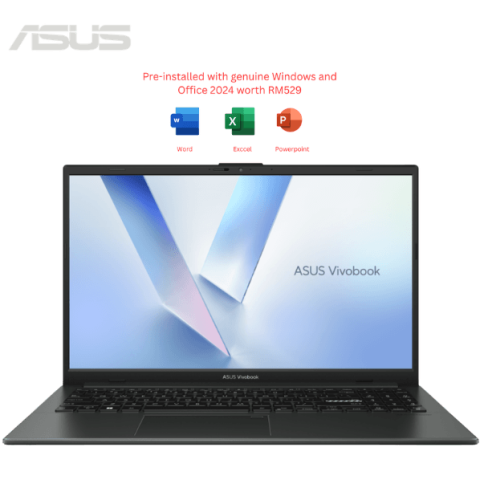 Asus VivoBook Go 15 [E1504F-ABQ050WS/E1504F-ABQ051WS/E1504F-ABQ052WS] 15.6" FHD Laptop (AMD Ryzen 5 40, 16GB, 512GB SSD, ATI, W11, H&S 2024+M365) - Zapcart Technology Qatar