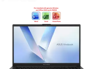 Asus VivoBook Go 15 [E1504F-ABQ060WS/E1504F-ABQ061WS/E1504F-ABQ062WS] 15.6" FHD (R5 40, 16GB LPDDR5, 256GB SSD, H&S, W11) - Zapcart Technology Qatar
