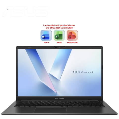Asus VivoBook Go 15 [E1504F-ABQ060WS/E1504F-ABQ061WS/E1504F-ABQ062WS] 15.6" FHD (R5 40, 16GB LPDDR5, 256GB SSD, H&S, W11) - Zapcart Technology Qatar