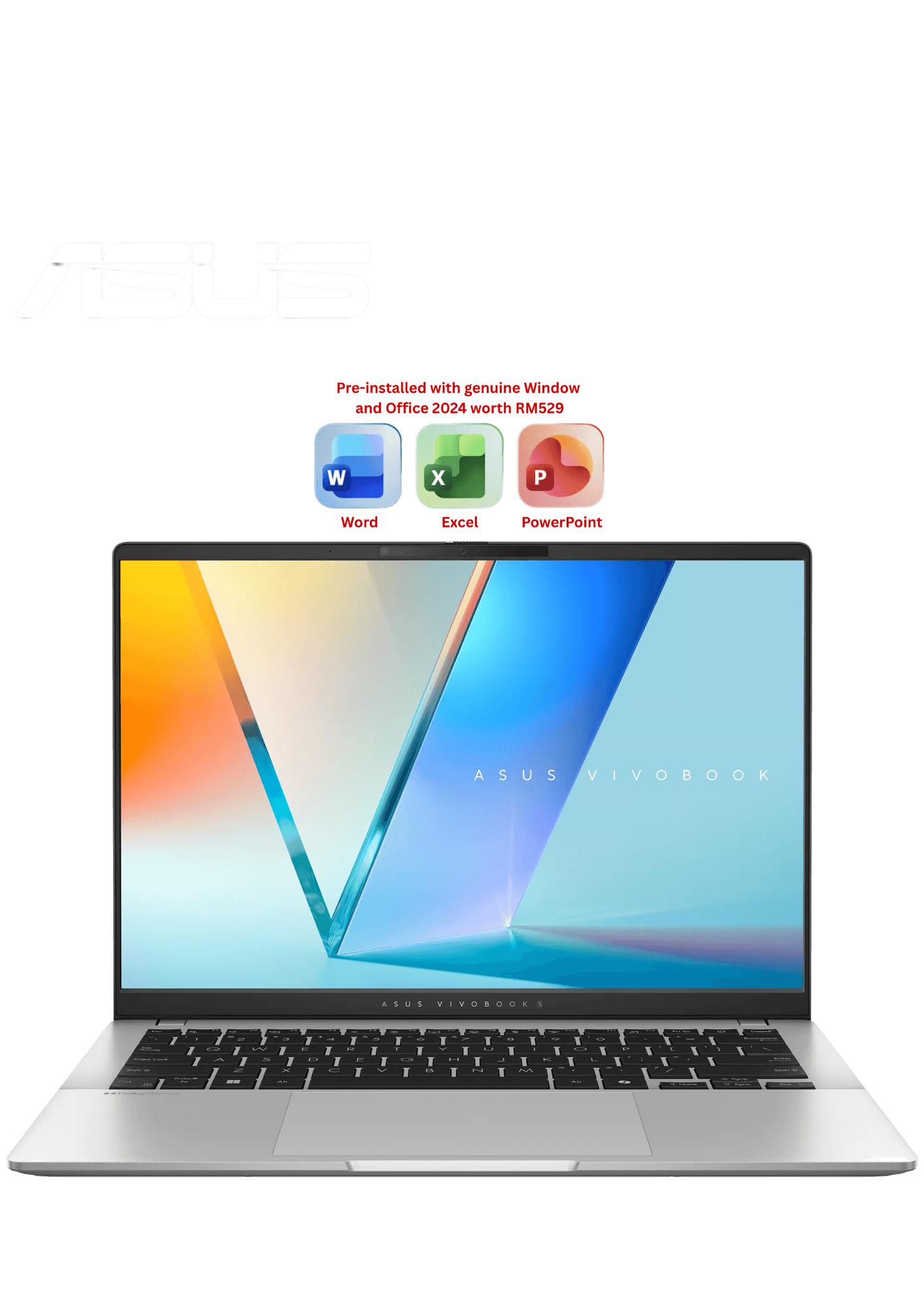 Asus Vivobook S14 S5406S-ALSF322WSP 14" WUXGA OLED Cool Silver (CU5 226V, 16GB LPDDR5X, 512GB SSD, H&S, W11) - Zapcart Technology Qatar