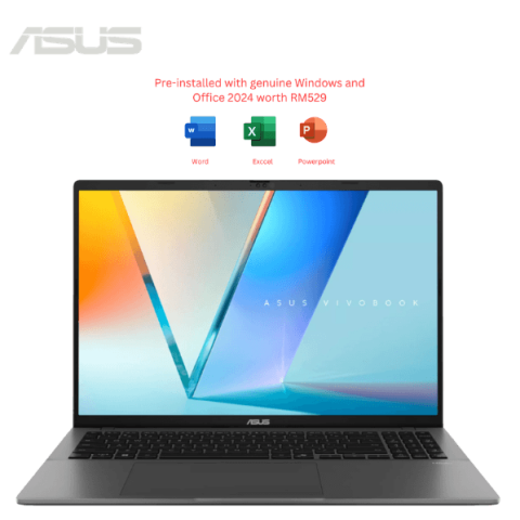 Asus Vivobook S16 [M3607G-ASH645WS/M3607G-ASH646WS] 16" FHD OLED (AI 7 445, 16GB D5, 512GB SSD, ATI, H&S, W11) - Zapcart Technology Qatar