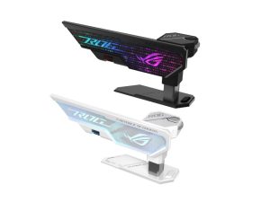 ASUS XH01 ROG Herculx Graphics Card Holder Bracket (Solid Zinc Alloy Construction, Easy Toolless Installation, Included Spirit Level, Adjustable Height, Wide Compatibility, Aura Sync RGB) - Zapcart Technology Qatar