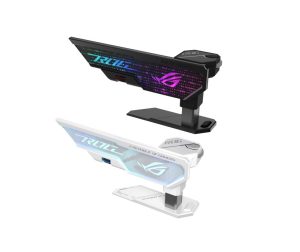 ASUS XH01 ROG Herculx Graphics Card Holder Bracket (Solid Zinc Alloy Construction, Easy Toolless Installation, Included Spirit Level, Adjustable Height, Wide Compatibility, Aura Sync RGB) - Zapcart Technology Qatar