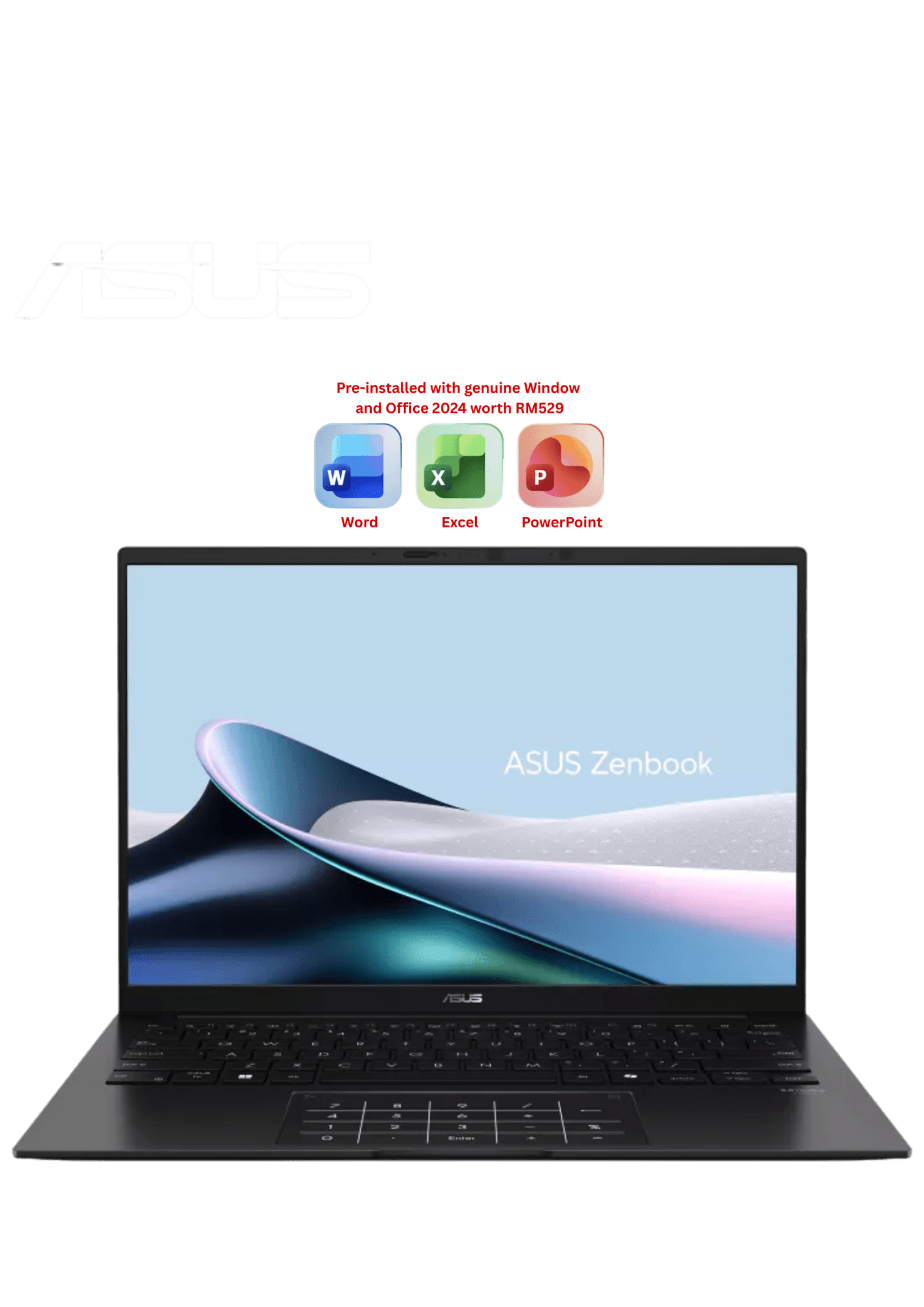 Asus Zenbook 14 OLED UM3406G-AQD430WS 14" WUXGA OLED Jade Black (AI 5 430, 16GB LPDDR5X, 512GB SSD, AMD Radeon, H&S, W11) - Zapcart Technology Qatar