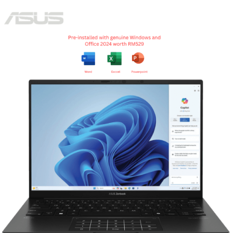 Asus ZenBook 14 OLED UM3406K-AQD112WS 14'' WUXGA Laptop Jade Black ( Ryzen AI 7, 16GB, 512GB SSD, ATI, W11, HS+M365 ) - Zapcart Technology Qatar