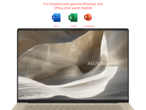ASUS Zenbook A16 UX3607O-ASQ082WS 16" 3K OLED Zabriskie Beige (X2E-94-100, 48GB D5, 512GB SSD, H&S, W11) - Zapcart Technology Qatar
