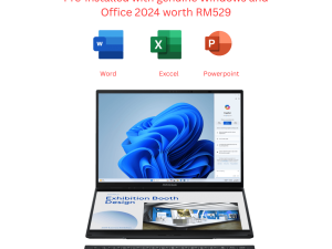 Asus Zenbook Duo UX8406C-AQL290WS 14" FHD Dual OLED Inkwell Gray (CU7 255H, 32GB D5, 1TB SSD, H&S, W11) - Zapcart Technology Qatar