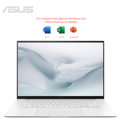 Asus Zenbook S16 [UM5606G-ASR465WS/UM5606G-ASR466WS] 16" 3K OLED (AI 9 465, 32GB D5, 1TB SSD, H&S, W11) - Zapcart Technology Qatar
