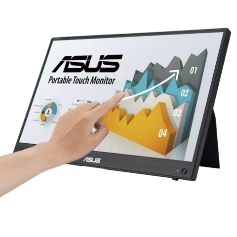 ASUS ZenScreen Touch 16” USB-C Portable Monitor (MB16AMTR) - Full HD, IPS, Built-in Battery, Kickstand, Tripod Socket, Eye Care, Compatible with Laptops, Smartphones and Game Consoles - Zapcart Technology Qatar