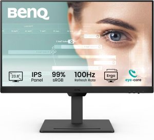 BENQ GW2490T 24" Monitor 100Hz FHD 1920x1080p | IPS | Vertical Monitor | Eye-Care | Thin Bezel | Height & Tilt Adjustable | DisplayPort | HDMI x2 - Zapcart Technology Qatar