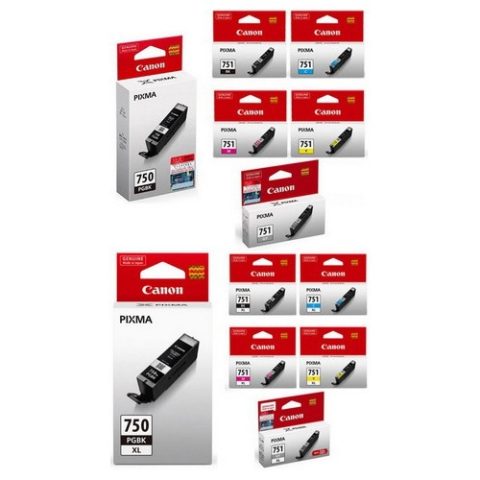 Canon CLI-751 PGI-750 (PGBK, B,C,M,Y, Grey, XL, Set) Original Ink Cartridge (For iP7270/iP8770/MG7570/iX6770/iX6870) - Zapcart Technology Qatar