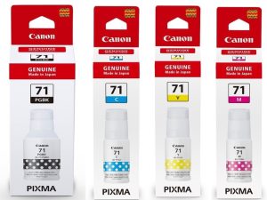 Canon Genuine Ink Bottle GI-71 BLACK/CYAN/YELLOW/MAGENTA For G1020/G2020/G3020/G3060, G3770/G4770/G4780 - Zapcart Technology Qatar