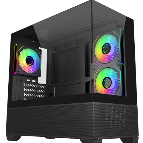 Cooler Master Elite 490 Micro ATX Case, Tempered Glass Side Panels, NO PSU - Zapcart Technology Qatar
