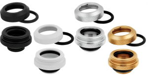 Corsair Hydro X Series XF Hardline 14mm OD Fitting — Chrome/Gold/Black/White (4pcs/pack) - Zapcart Technology Qatar