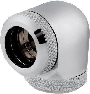 Corsair Hydro X Series XF Hardline 90° 14mm OD Fitting — Chrome (2pcs/pack) - Zapcart Technology Qatar