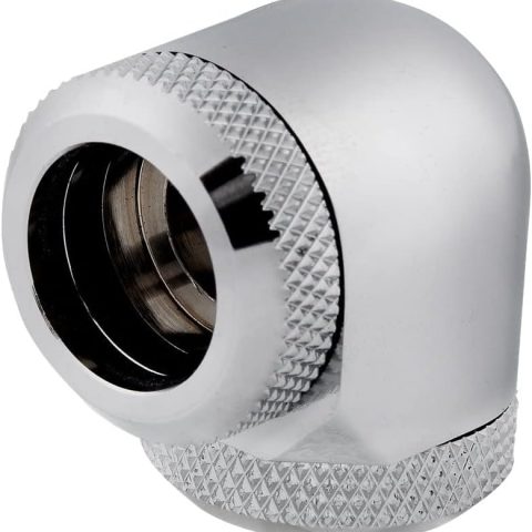 Corsair Hydro X Series XF Hardline 90° 14mm OD Fitting — Chrome (2pcs/pack) - Zapcart Technology Qatar