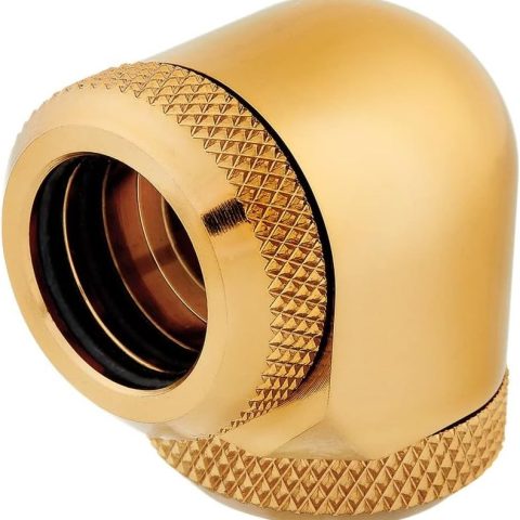 Corsair Hydro X Series XF Hardline 90° 14mm OD Fitting — Gold (2pcs/pack) - Zapcart Technology Qatar