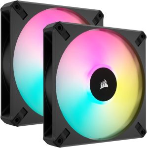 CORSAIR iCUE AF140 RGB ELITE, 140mm PWM Fan with AirGuide - Dual Fan Kit with iCUE Lighting Node CORE (CO-9050156-WW) - Zapcart Technology Qatar