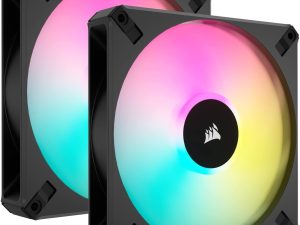 CORSAIR iCUE AF140 RGB ELITE, 140mm PWM Fan with AirGuide - Dual Fan Kit with iCUE Lighting Node CORE (CO-9050156-WW) - Zapcart Technology Qatar