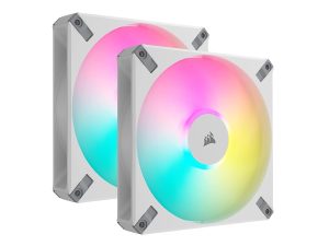 CORSAIR iCUE AF140 RGB ELITE, 140mm PWM Fan with AirGuide - Dual Fan Kit with iCUE Lighting Node CORE (CO-9050160-WW) - Zapcart Technology Qatar