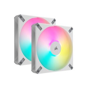 CORSAIR iCUE AF140 RGB ELITE, 140mm PWM Fan with AirGuide - Dual Fan Kit with iCUE Lighting Node CORE (CO-9050160-WW) - Zapcart Technology Qatar