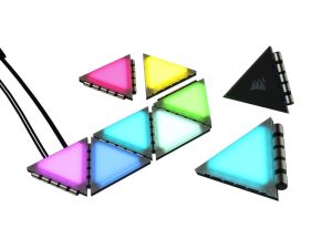 CORSAIR iCUE LC100 Case Accent Lighting Panels — Mini Triangle — 9x Tile Expansion Kit (CL-9011115-WW) - Zapcart Technology Qatar