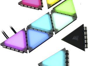 CORSAIR iCUE LC100 Case Accent Lighting Panels — Mini Triangle — 9x Tile Starter Kit (CL-9011114-WW) - Zapcart Technology Qatar