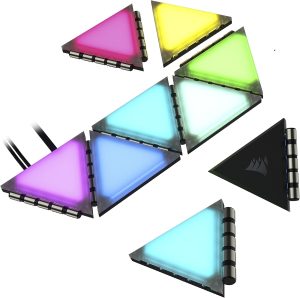 CORSAIR iCUE LC100 Case Accent Lighting Panels — Mini Triangle — 9x Tile Starter Kit (CL-9011114-WW) - Zapcart Technology Qatar