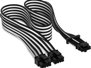 CORSAIR Premium Individually Sleeved 12+4pin PCIe Gen 5 12VHPWR 600W cable, Type 4, WHITE/BLACK (CP-8920333) - Zapcart Technology Qatar