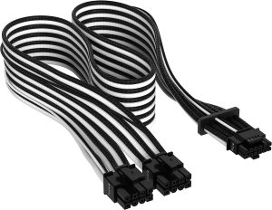 CORSAIR Premium Individually Sleeved 12+4pin PCIe Gen 5 12VHPWR 600W cable, Type 4, WHITE/BLACK (CP-8920333) - Zapcart Technology Qatar