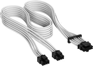 CORSAIR Premium Individually Sleeved 12+4pin PCIe Gen 5 12VHPWR 600W Cable Type 5 Gen 5, White - Zapcart Technology Qatar
