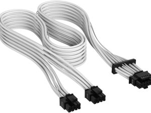 CORSAIR Premium Individually Sleeved 12+4pin PCIe Gen 5 12VHPWR 600W Cable Type 5 Gen 5, White - Zapcart Technology Qatar