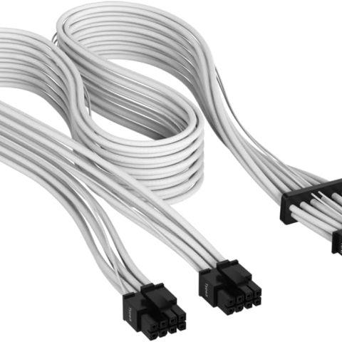 CORSAIR Premium Individually Sleeved 12+4pin PCIe Gen 5 12VHPWR 600W Cable Type 5 Gen 5, White - Zapcart Technology Qatar