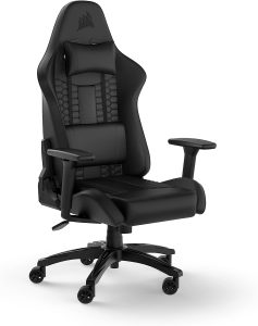 CORSAIR TC100 RELAXED - Leatherette Gaming Chair, Black/Black (CF-9010050-WW) - Zapcart Technology Qatar