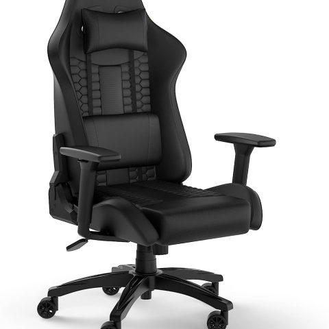 CORSAIR TC100 RELAXED - Leatherette Gaming Chair, Black/Black (CF-9010050-WW) - Zapcart Technology Qatar