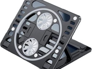CYCLONE LAPTOP STAND (S17 PLASTIC) COOLING BRACKET FOLDABLE & LIFTABLE DUAL FAN COOLING - Zapcart Technology Qatar