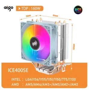 DarkFlash Aigo ICE 400 SE Air CPU Cooler Cooling Fan Quiet Ventilador 4 Heat Pipes Radiator For Intel LGA 115X 1700 775 1200 AMD AM3 AM4 AM5 - Zapcart Technology Qatar