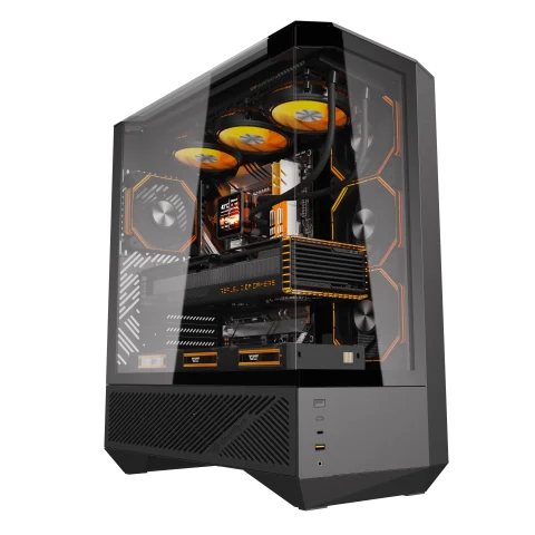 DarkFlash ARCEE DY460 LUXURY ATX PC CASE (Casing with 4pcs DM20 PWM ARGB Fans & 6 Ports ARGB Hub) - Zapcart Technology Qatar