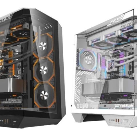 DarkFlash ARCEE DY470 DUAL CHAMBER ATX PC CASE (Casing with 4pcs DM20 PWM ARGB Fans & 6 Ports ARGB Hub) - Zapcart Technology Qatar