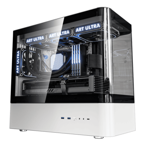 DarkFlash ART ULTRA HM1 ARTISTIC M-ATX PC CASE (Casing with 4pcs DM20 PWM ARGB Fans & 6 Ports ARGB Hub) - Zapcart Technology Qatar