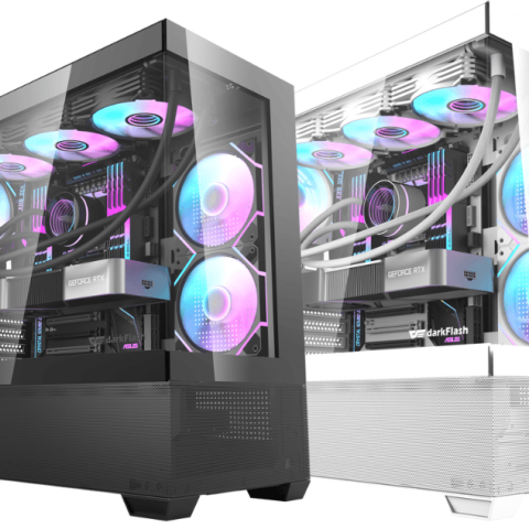 DarkFlash DS900 Air TEMPERED GLASS ATX PC Casing (Casing with 3pcs DM20 PWM ARGB Fans & 6 Ports ARGB Hub) - Zapcart Technology Qatar