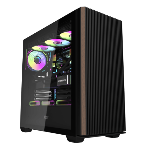 DarkFlash DS900WS WOOD STRIPE MESH ATX PC CASE - Zapcart Technology Qatar