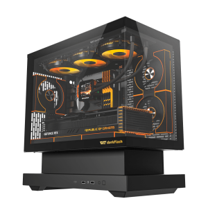 DarkFlash FLOATRON F1 Floating Base M-ATX PC CASE (Casing with 3pcs DM20 PWM ARGB Fans & 6 Ports ARGB Hub) - Zapcart Technology Qatar